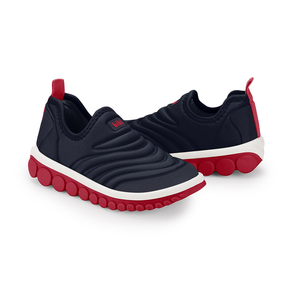 Tênis infantil feminino Bibi Roller 2.0 marinho vista lateral mostrando design e detalhes do solado